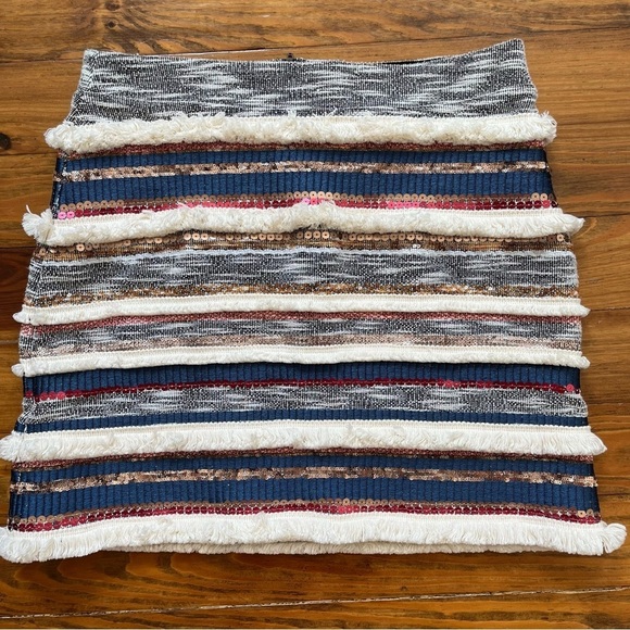 Anthropologie Bohemian Moulinette Soeurs Erine Beaded Fringe Skirt size 4 - Picture 2 of 15